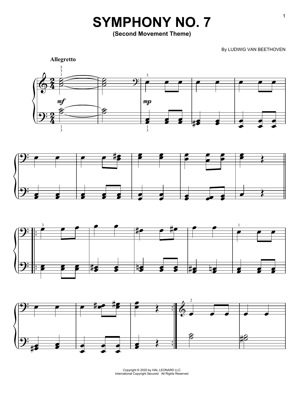 Produktbild zu: Symphony No. 7 In A Major, Second Movement (Allegretto)