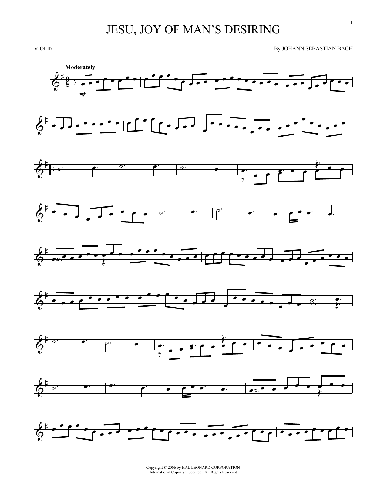 Produktgalerie: Seite 1 von 1 Jesu, Joy Of Man's Desiring, Johann Sebastian Bach, Violine