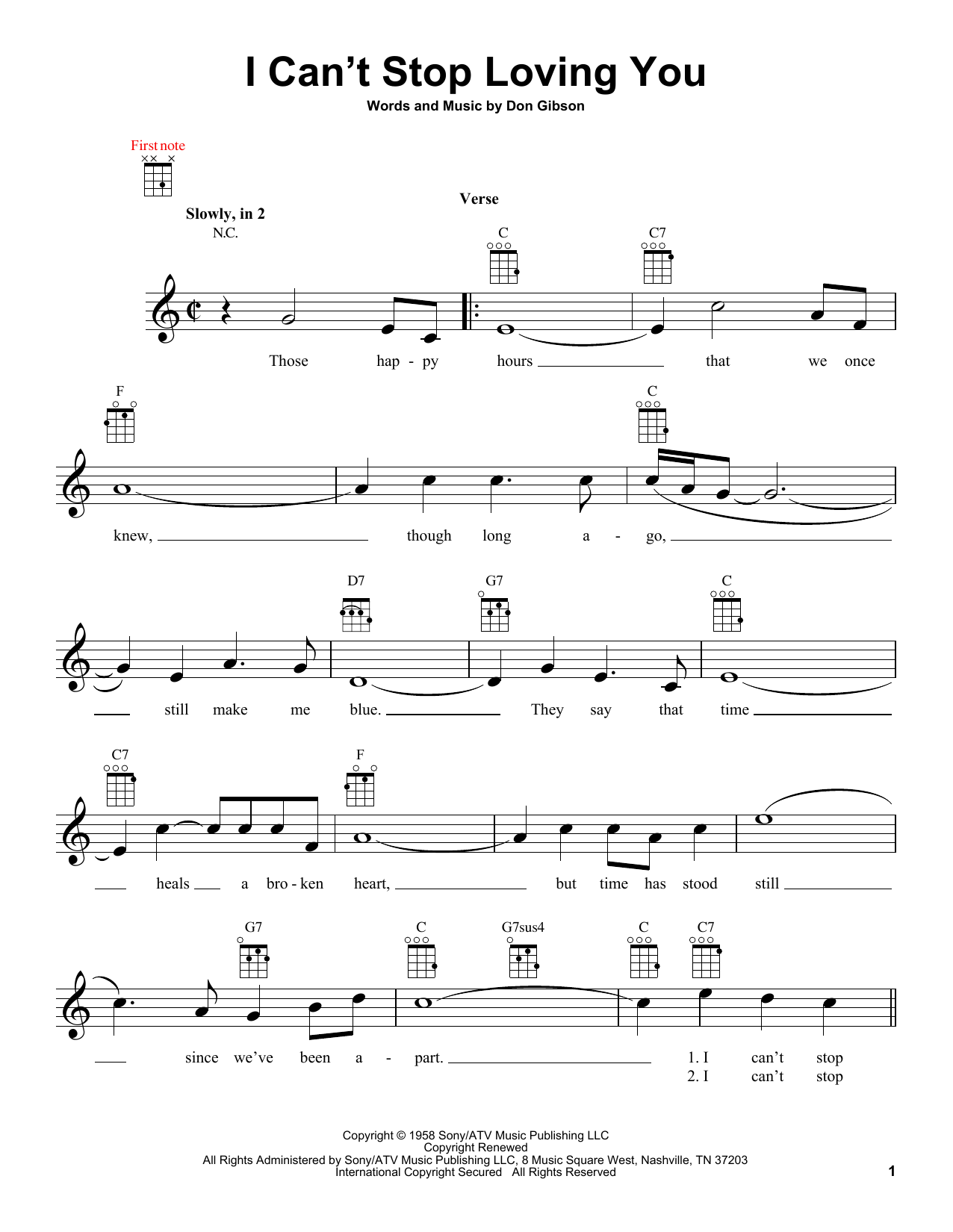 Product gallery: Page 1 of 1 I Can't Stop Loving You, Don Gibson