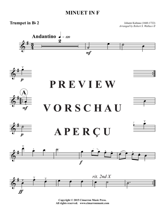 Produktgalerie: Seite 4 von 7 Minuet in F , , (Blechbläserquintett)