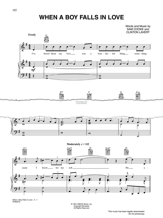 Produktgalerie: Seite 1 von 1 When A Boy Falls In Love, Sam Cooke, Gesang, Gitarre, Klavier