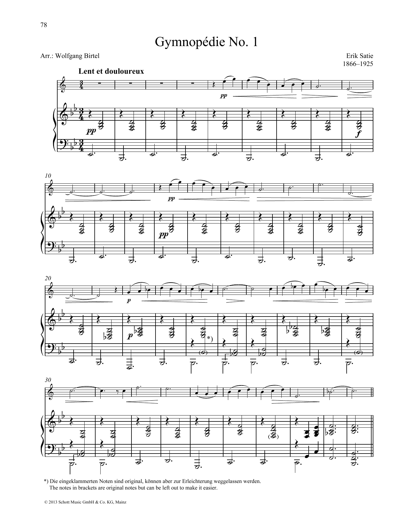 Produktbild zu: Gymnopédie No. 1