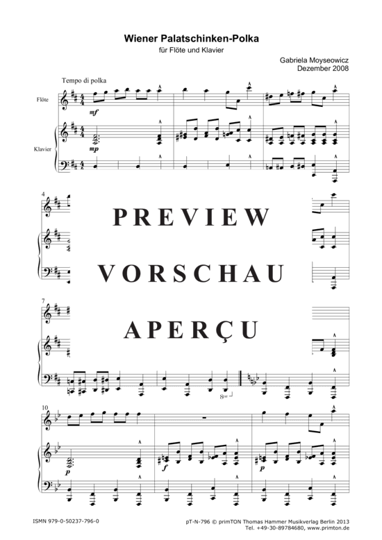 Product gallery: Page 4 of 12 Wiener Palatschinken-Polka für Flöte und Klavier , , (flute/violin/oboe + piano)