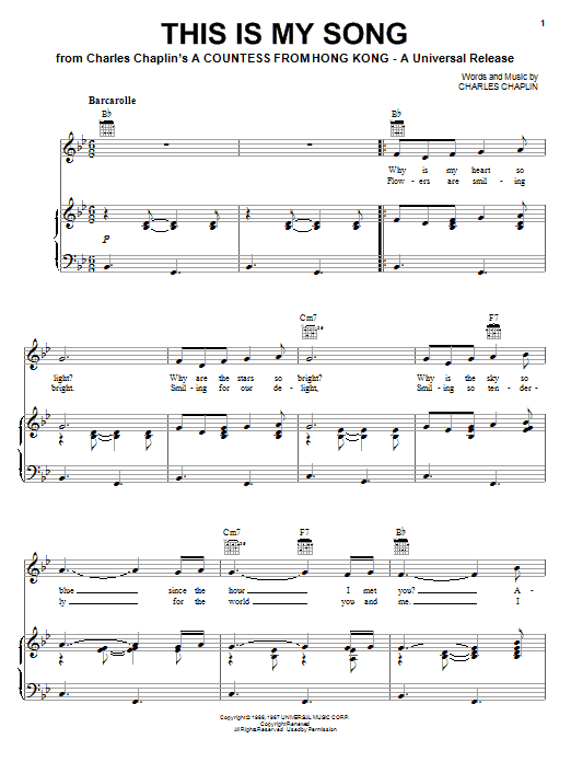 Produktgalerie: Seite 1 von 1 This Is My Song, Petula Clark, Gesang, Gitarre, Klavier
