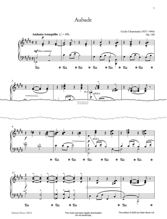 Produktgalerie: Seite 1 von 1 Aubade Op. 140, Cécile Chaminade, Klavier