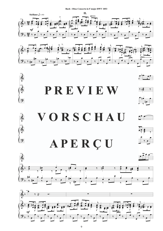 Produktgalerie: Seite 10 von 11 Oboen Konzert in F-Dur BWV 1053, , Oboe und Klavier