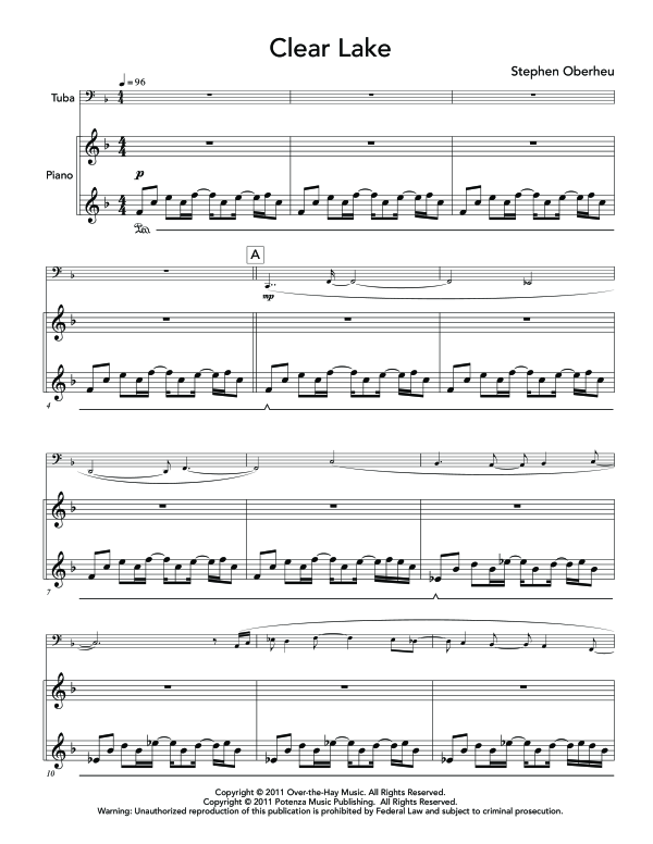 Product gallery: Page 1 of 11 Clear Lake, , (tuba and piano)