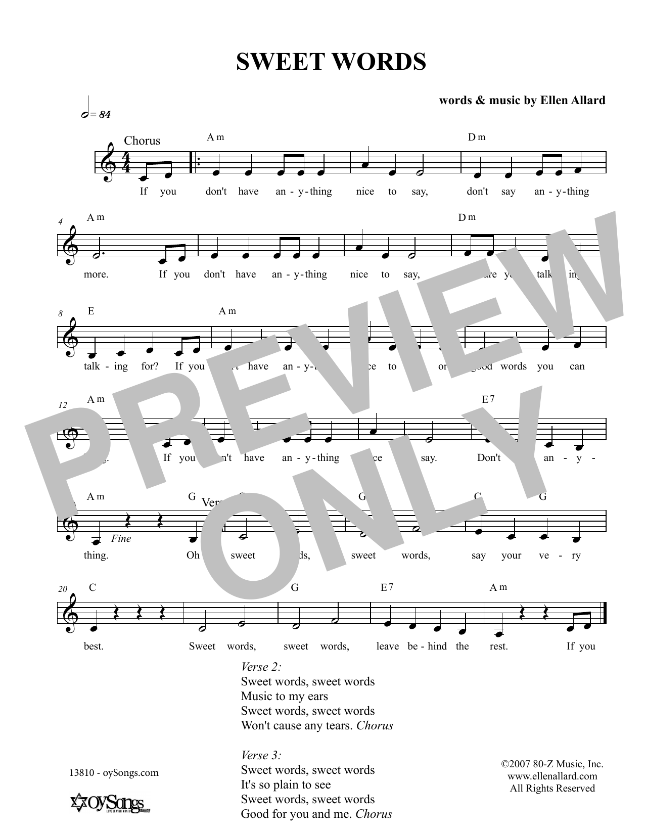 Produktgalerie: Seite 1 von 1 Sweet Words, Ellen Allard, Melodieinstrument