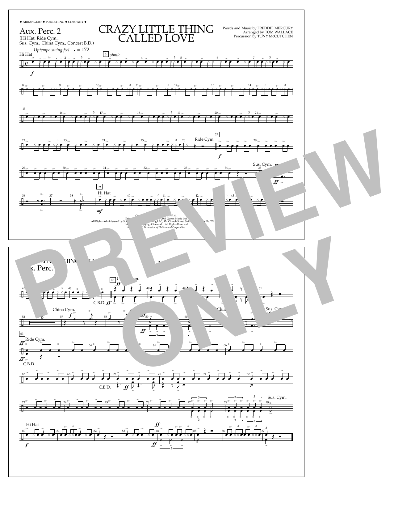 Produktbild zu: Crazy Little Thing Called Love - Aux. Perc. 2