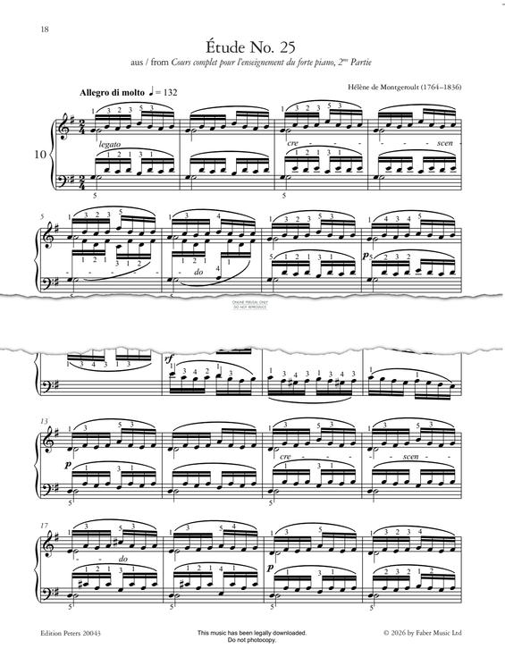 Produktgalerie: Seite 1 von 1 Étude No. 25, Hélène de Montgeroult, Klavier