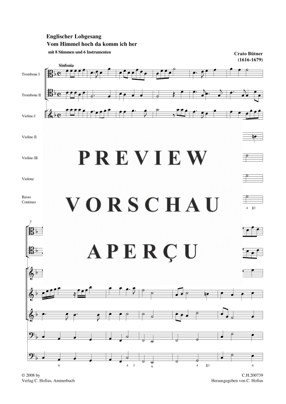 gallery: Vom Himmel hoch - Englischer Lobgesang, , (Doppelchor, Soli, 3 Violinen, 2 Trombonen, Violone und BC)