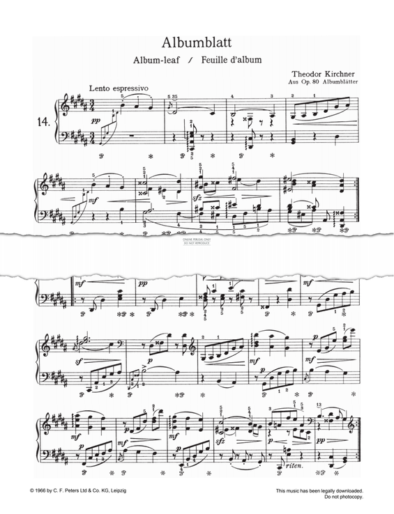 Produktgalerie: Seite 1 von 1 Album-leaf, Op. 80, Theodor Kirchner, Klavier