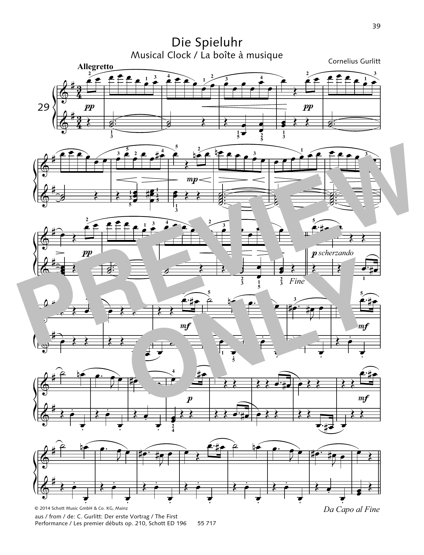Product gallery: Page 1 of 1 Musical Clock, Cornelius Gurlitt
