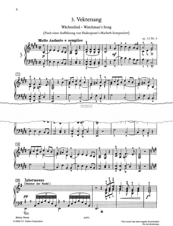 Produktgalerie: Seite 1 von 1 Vektersang Op. 12, Edvard Grieg, Klavier