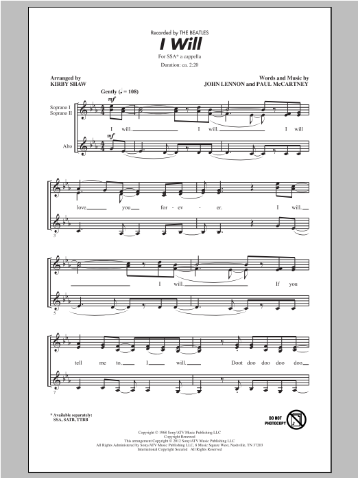 Produktgalerie: Seite 1 von 1 I Will, Kirby Shaw, Chor