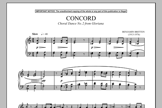 Product gallery: Page 1 of 1 Gloriana, Choral Dance No. 2 (Concord), Benjamin Britten