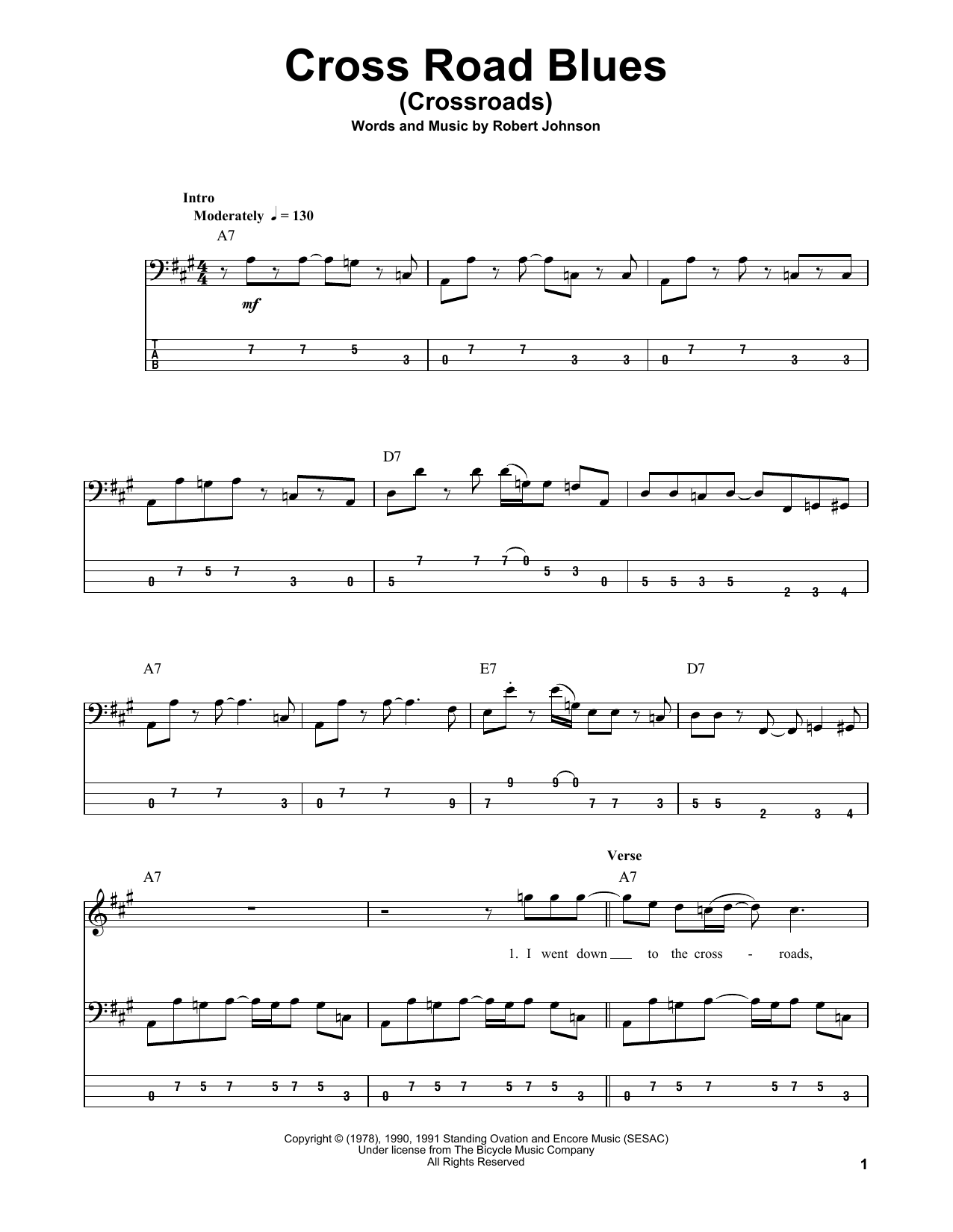 Produktgalerie: Seite 1 von 1 Cross Road Blues (Crossroads), Cream, E-Bass