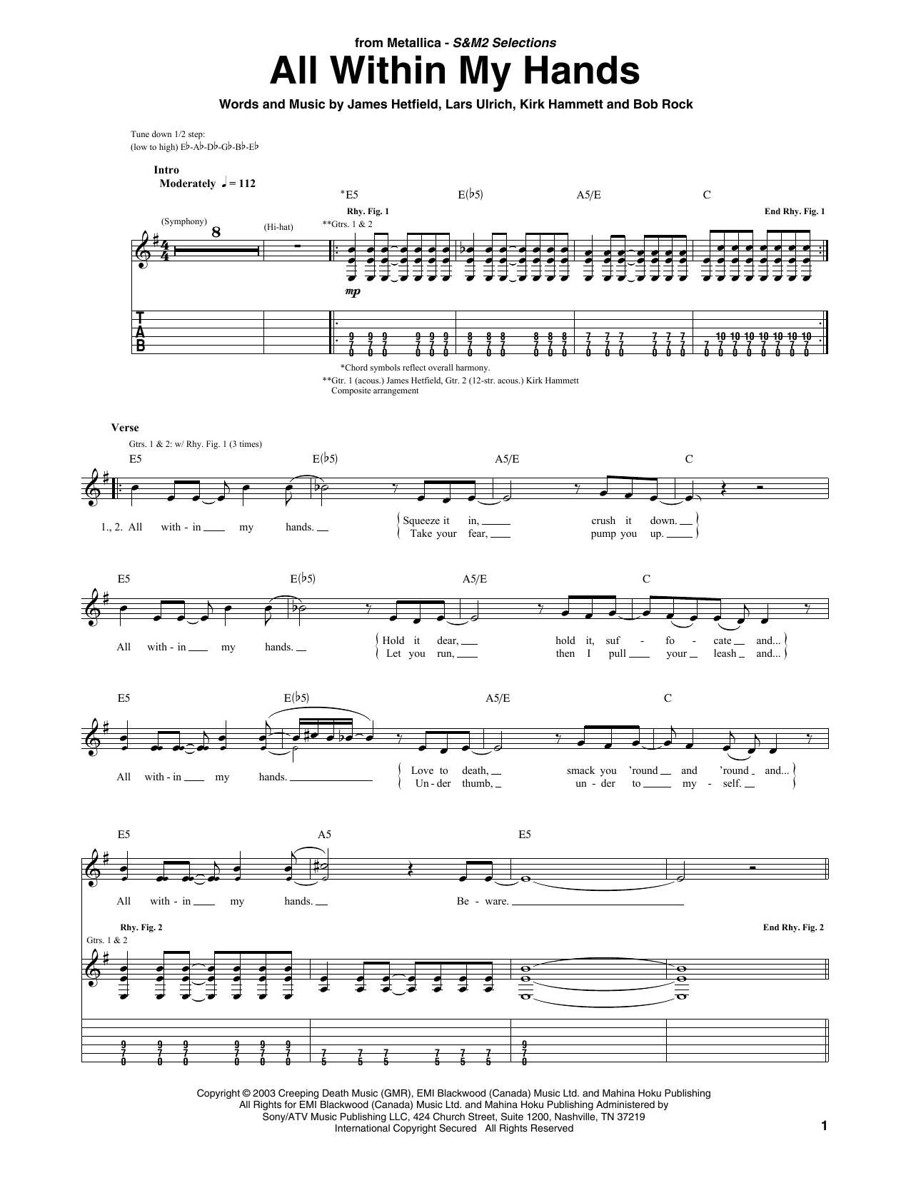 Produktgalerie: Seite 1 von 1 All Within My Hands, Metallica, Gitarre