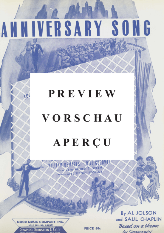 Product gallery: Page 2 of 8 Anniversary Song , Jolson, Al  , Piano and Voice