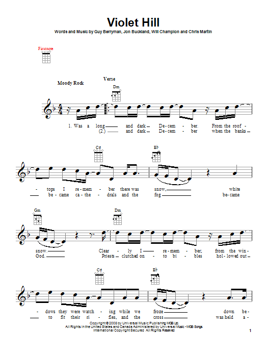 Product gallery: Page 1 of 1 Violet Hill, Coldplay