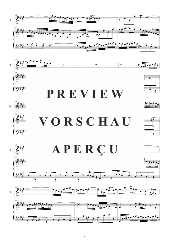 Product gallery: Page 4 of 11 Flute Sonata in A major BWV 1032, , Flute and Harpsichord/Piano