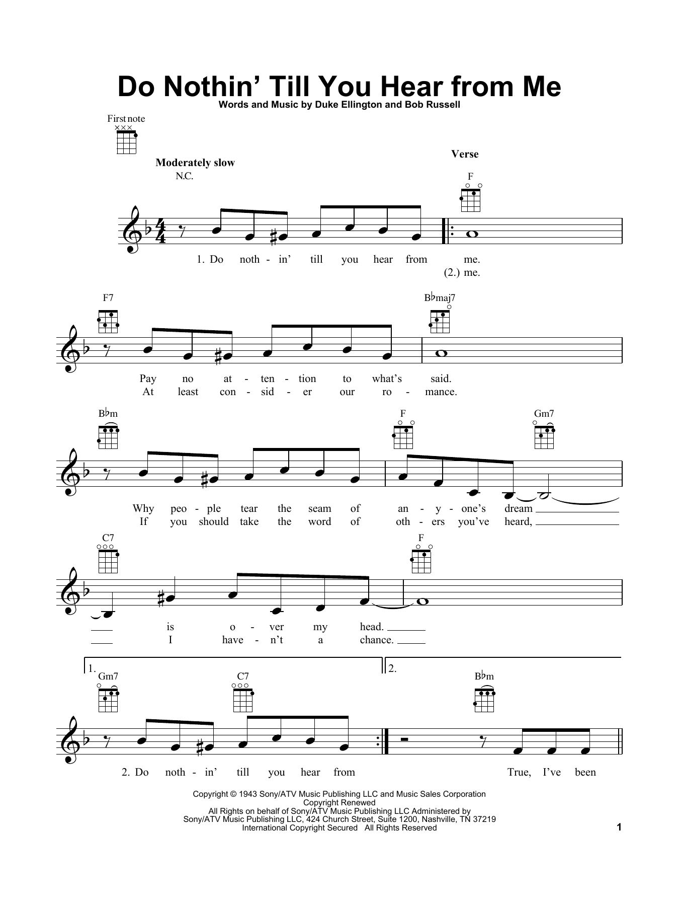 Product gallery: Page 1 of 1 Do Nothin' Till You Hear From Me, Duke Ellington