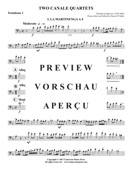 Produktgalerie: Seite 11 von 16 Zwei Canale Quartette , , (Blechbläser-Quartett)