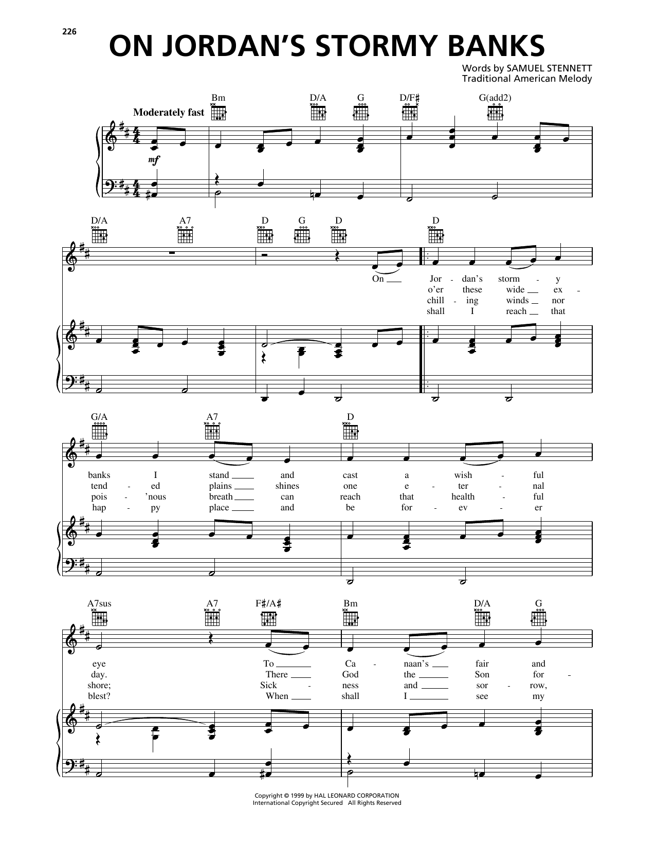 Produktbild zu:  On Jordan's Stormy Banks - Samuel Stennett