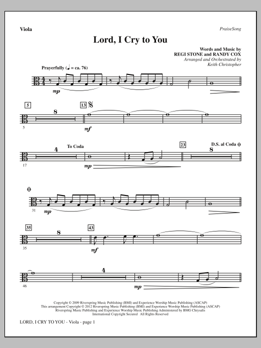 Produktgalerie: Seite 1 von 1 Lord, I Cry To You - Viola, Keith Christopher, Chor