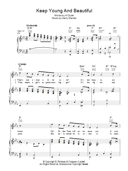 Produktgalerie: Seite 1 von 1 Keep Young And Beautiful, Harry Warren, Gesang, Gitarre, Klavier