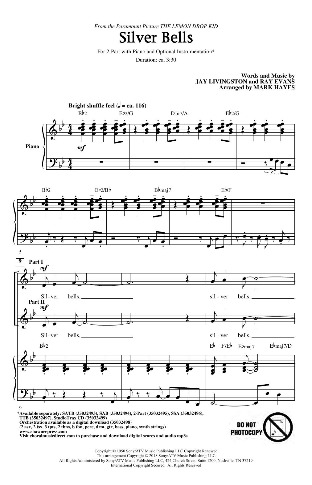 Produktbild zu: Silver Bells (arr. Mark Hayes)