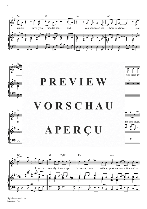 Product gallery: Page 5 of 11 American Pie , Mc Lean, Don, Piano and Voice