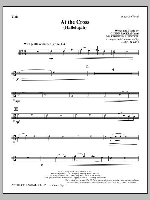 Produktgalerie: Seite 1 von 1 At The Cross (Hallelujah) - Viola, Harold Ross, Chor