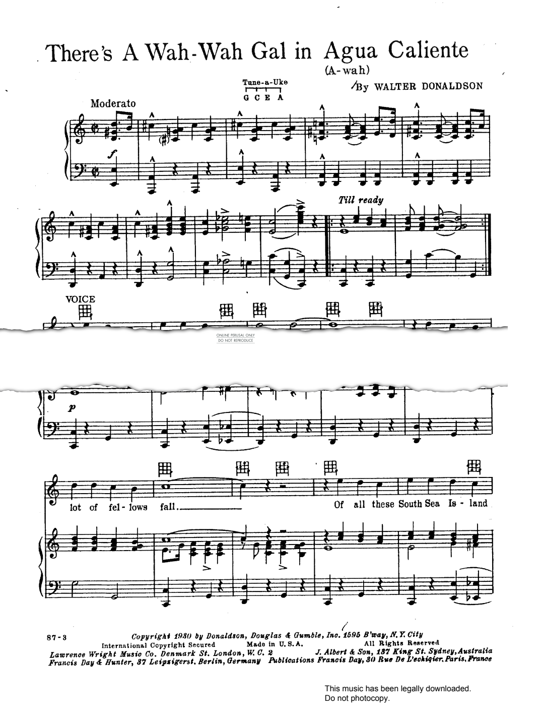 gallery: There's A Wah-Wah Gal In Agua Caliente, Walter Donaldson, Gesang, Klavier