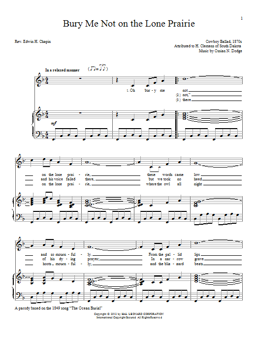 Produktbild zu: Bury Me Not On The Lone Prairie