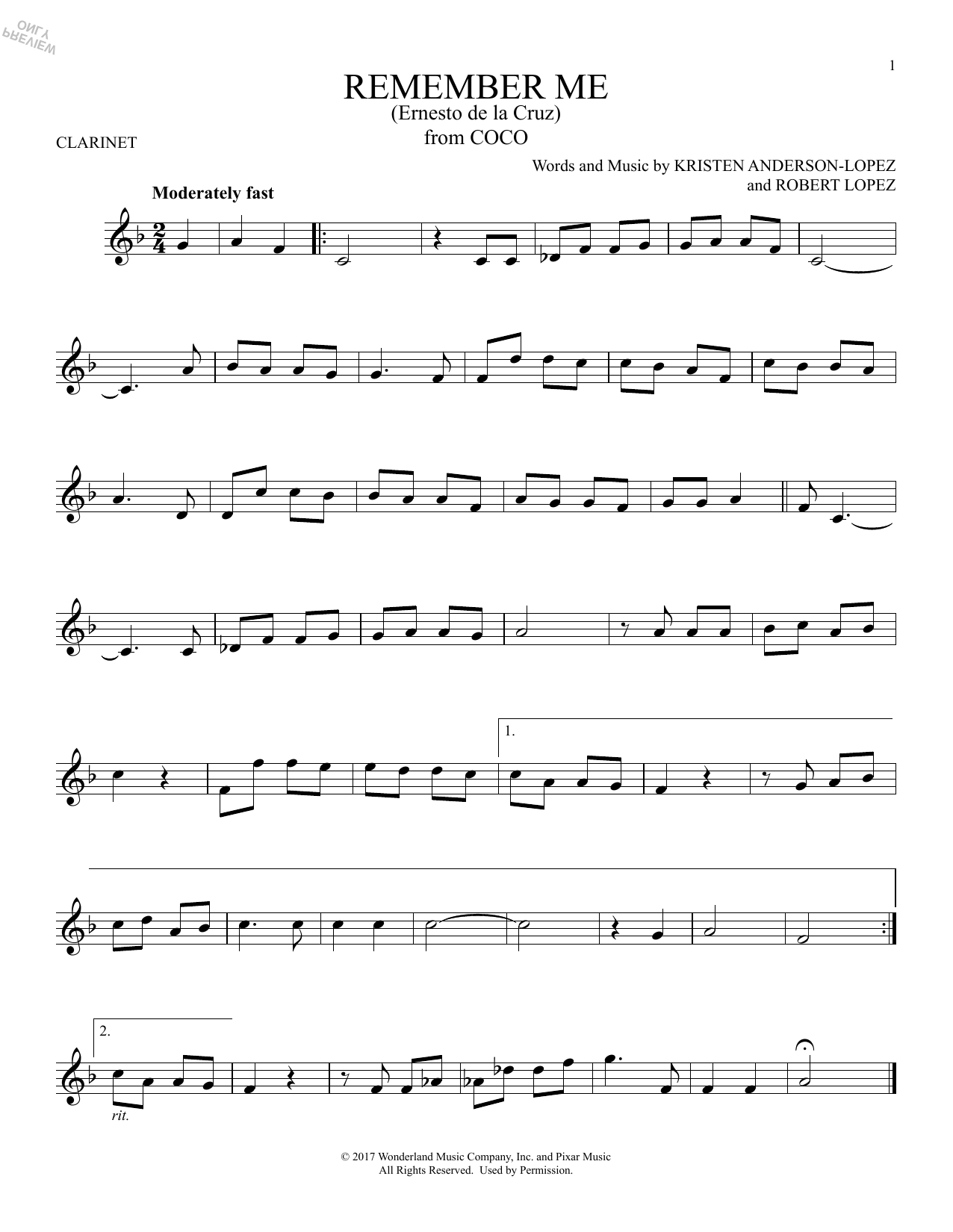 Product gallery: Page 1 of 1 Remember Me (Ernesto de la Cruz) (from Coco), Kristen Anderson-Lopez & Robert Lopez
