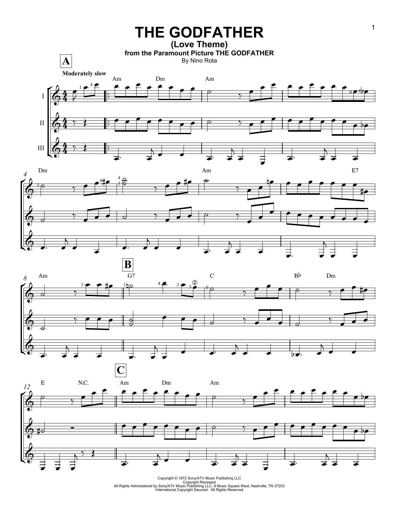 Product gallery: Page 1 of 1 The Godfather (Love Theme), Nino Rota