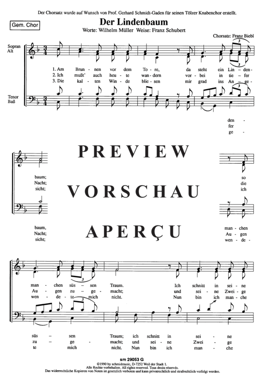 Product gallery: Page 2 of 3 Der Lindenbaum , , (mixed choir)