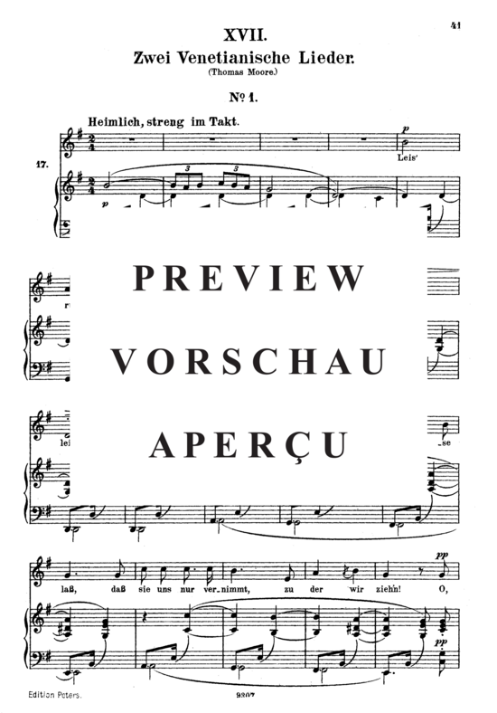 Product gallery: Page 2 of 4 Venetianisches Lied I Op.25 No.17, , High Voice and Piano