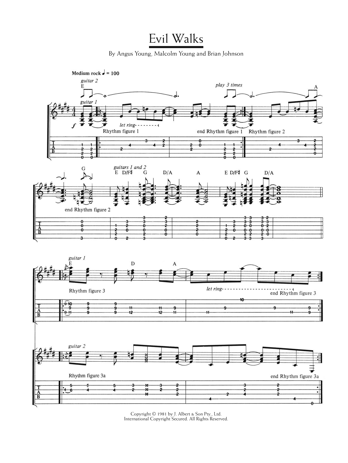 Produktgalerie: Seite 1 von 1 Evil Walks, AC/DC, Gitarre