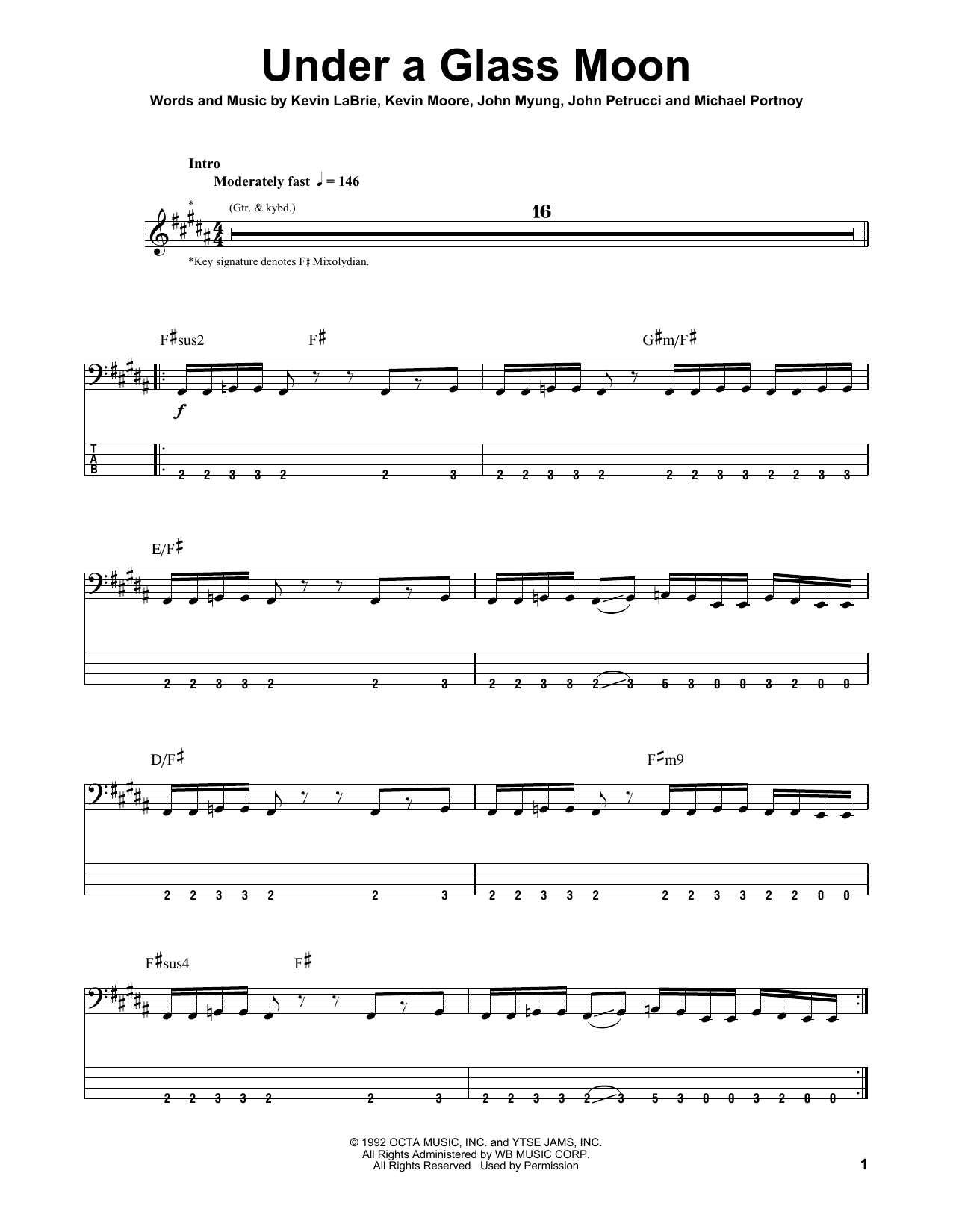 Produktgalerie: Seite 1 von 1 Under A Glass Moon, Dream Theater, E-Bass