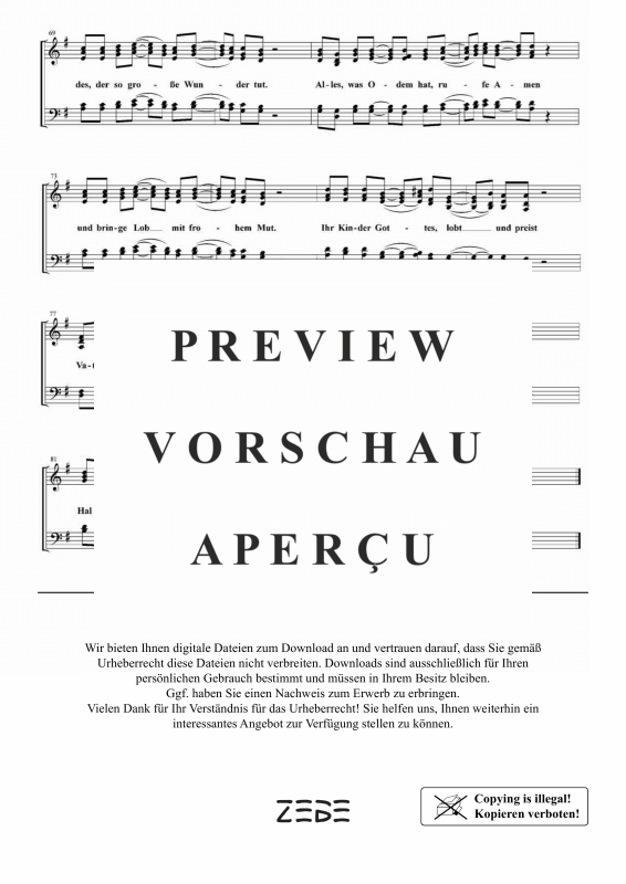 gallery: Lobe den Herren, o meine Seele EG 303, , Gemischter Chor und Klavier