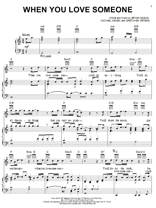 Produktgalerie: Seite 1 von 1 When You Love Someone, Bryan Adams, Gesang, Gitarre, Klavier