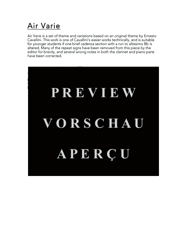 Product gallery: Page 4 of 11 Air Varie, , (clarinet in Bb and piano)