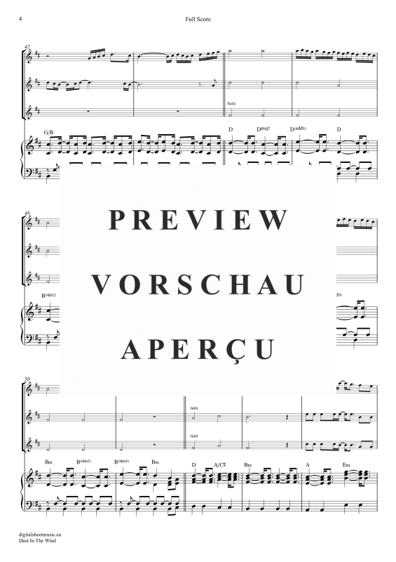 Product gallery: Page 5 of 11 Dust In The Wind, Kansas, (flute trio + piano)