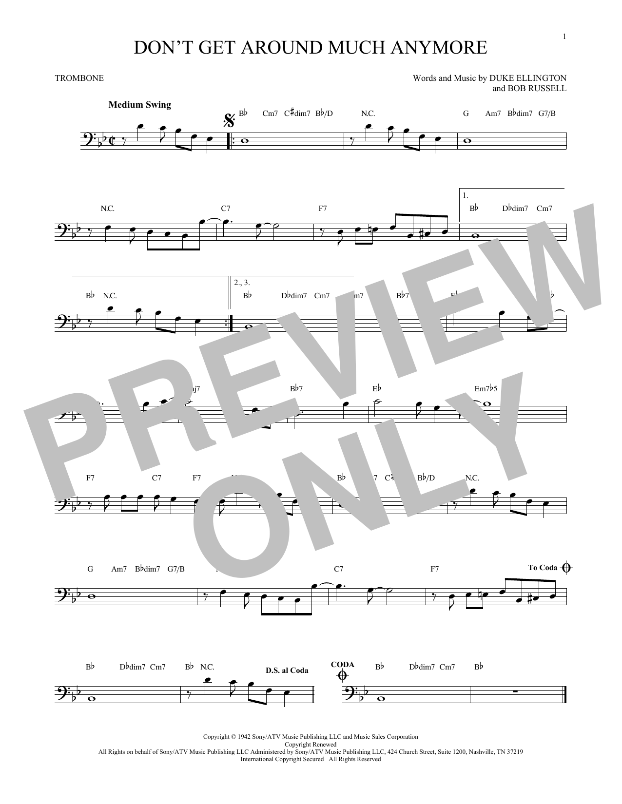 Product gallery: Page 1 of 1 Don't Get Around Much Anymore, Duke Ellington