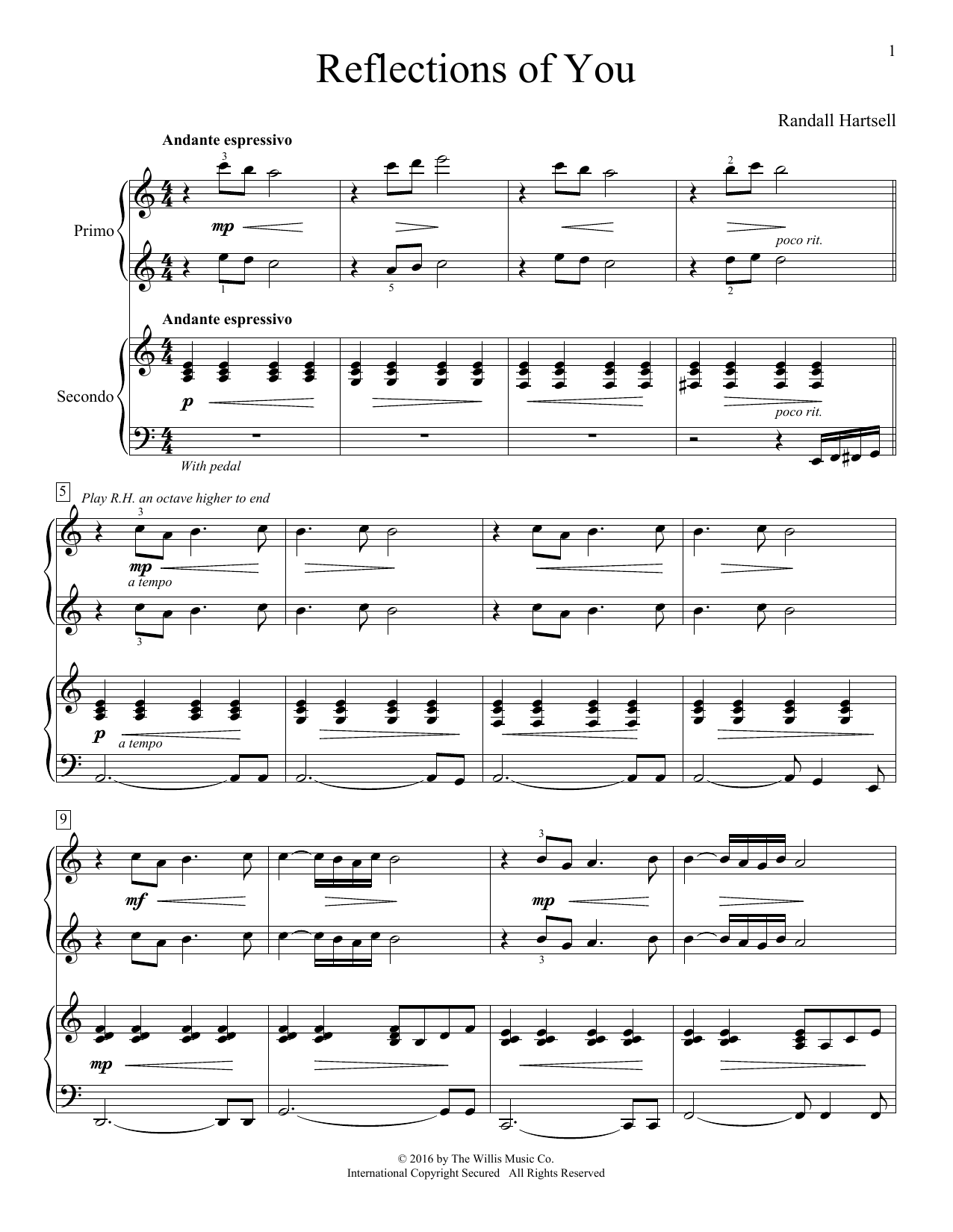Produktgalerie: Seite 1 von 1 Reflections Of You, Randall Hartsell, Klavier