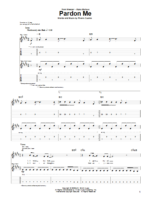 Produktgalerie: Seite 1 von 1 Pardon Me, Weezer, Gitarre