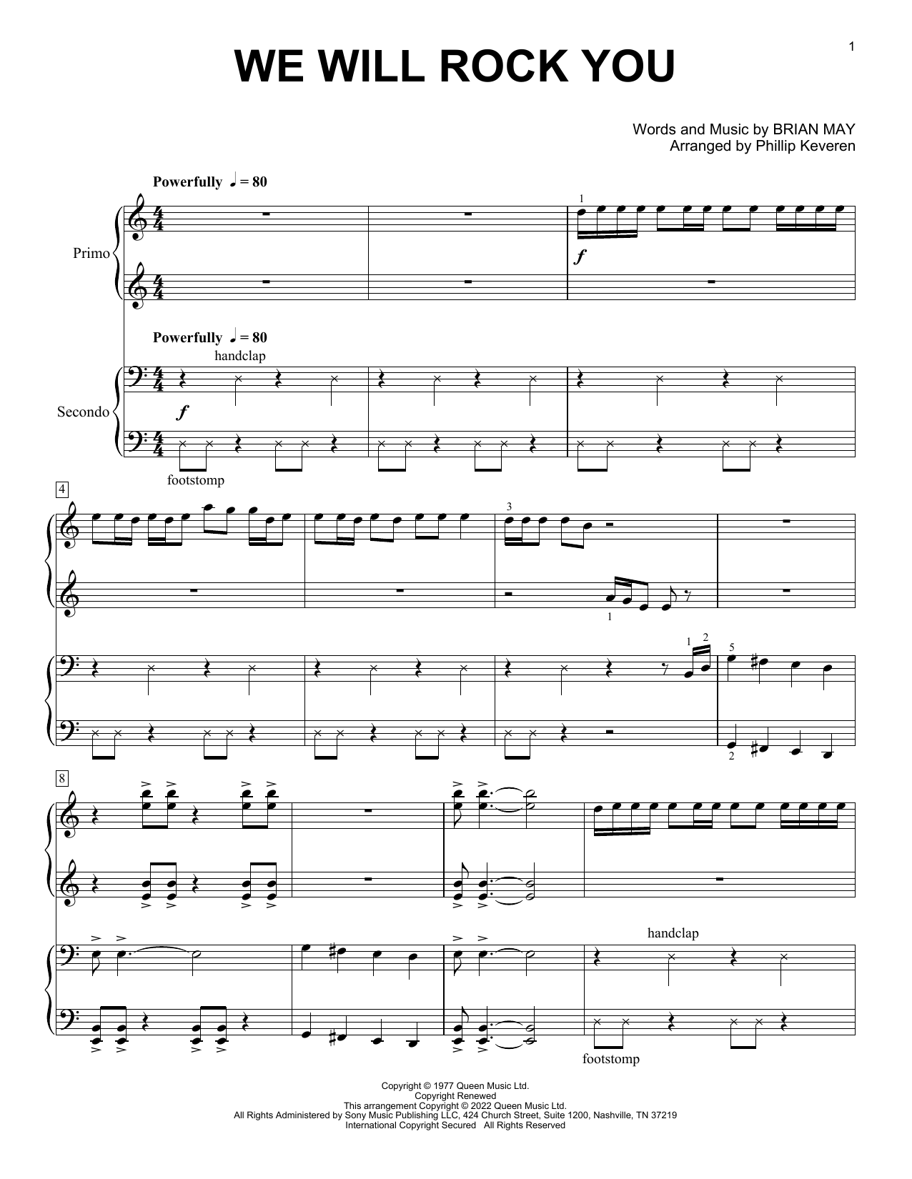Product picture to: We Will Rock You (arr. Phillip Keveren)