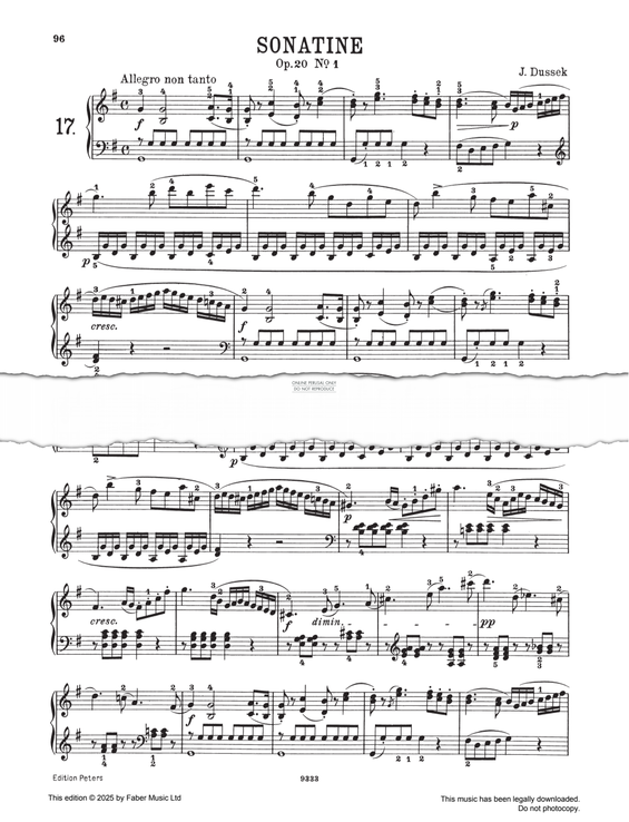 Produktgalerie: Seite 1 von 1 Sonatina in G major op. 20.1, Johann Ladislaus Dussek, Klavier